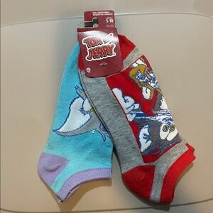 2 pk Bioworld Tom & Jerry Red and Blue Casual Socks ⭐️2 for $13 ⭐️